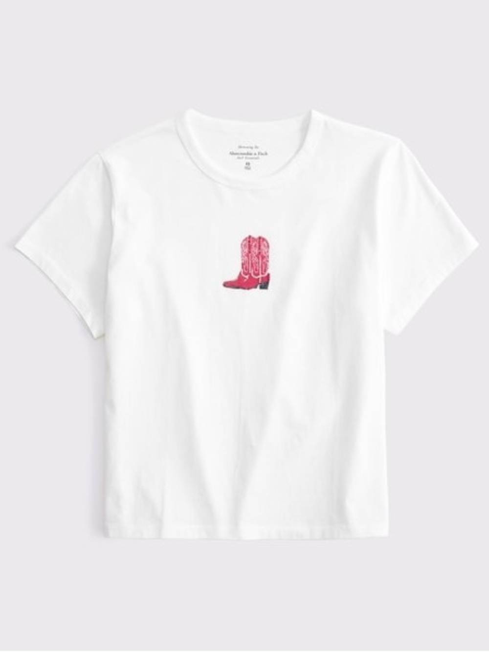 Short-Sleeve Beaded Red Boots Baby Tee